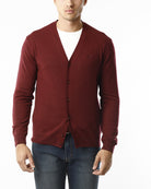 CARDIGAN MAGLIA RASATISSIMA_BORDEAUX