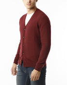 CARDIGAN MAGLIA RASATISSIMA_BORDEAUX