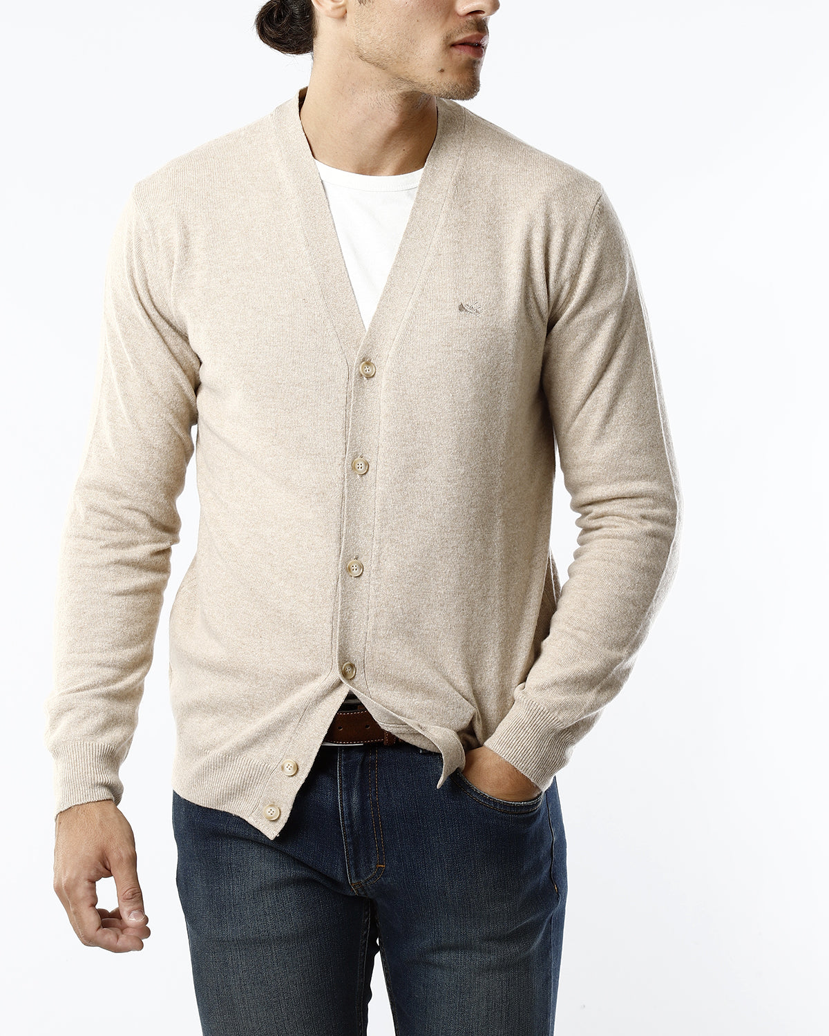 CARDIGAN MAGLIA RASATISSIMA_BEIGE