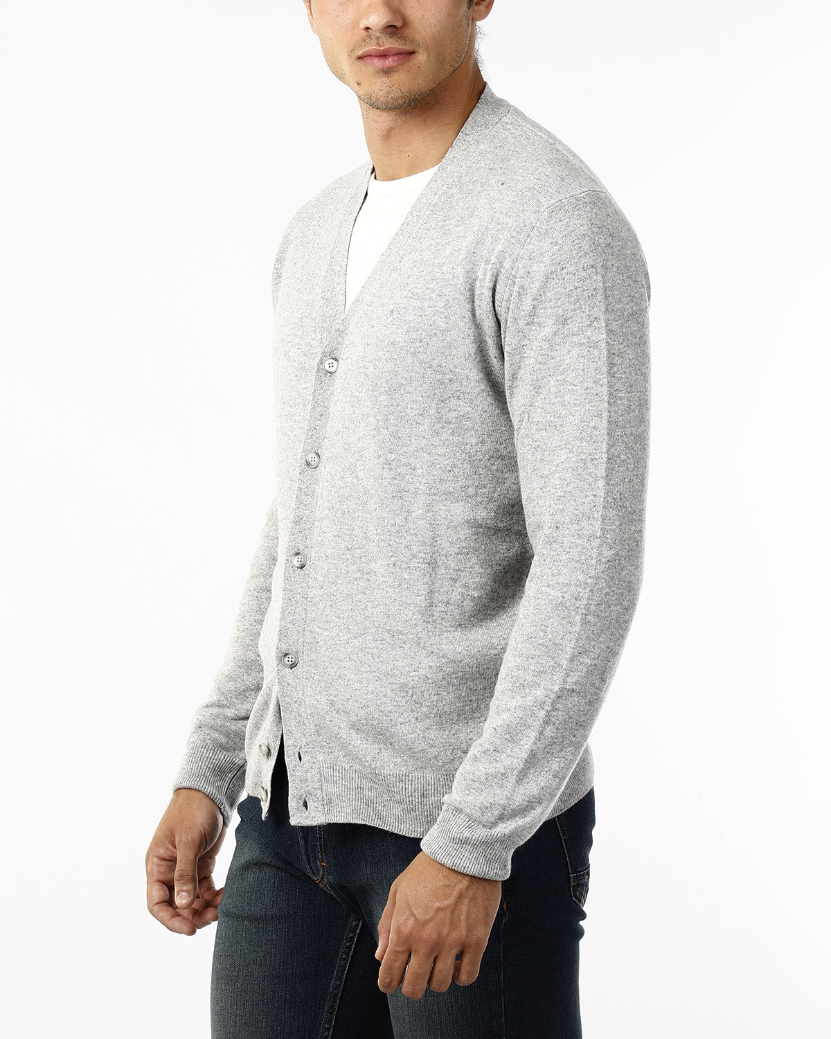 CARDIGAN MAGLIA RASATISSIMA_GRIGIO