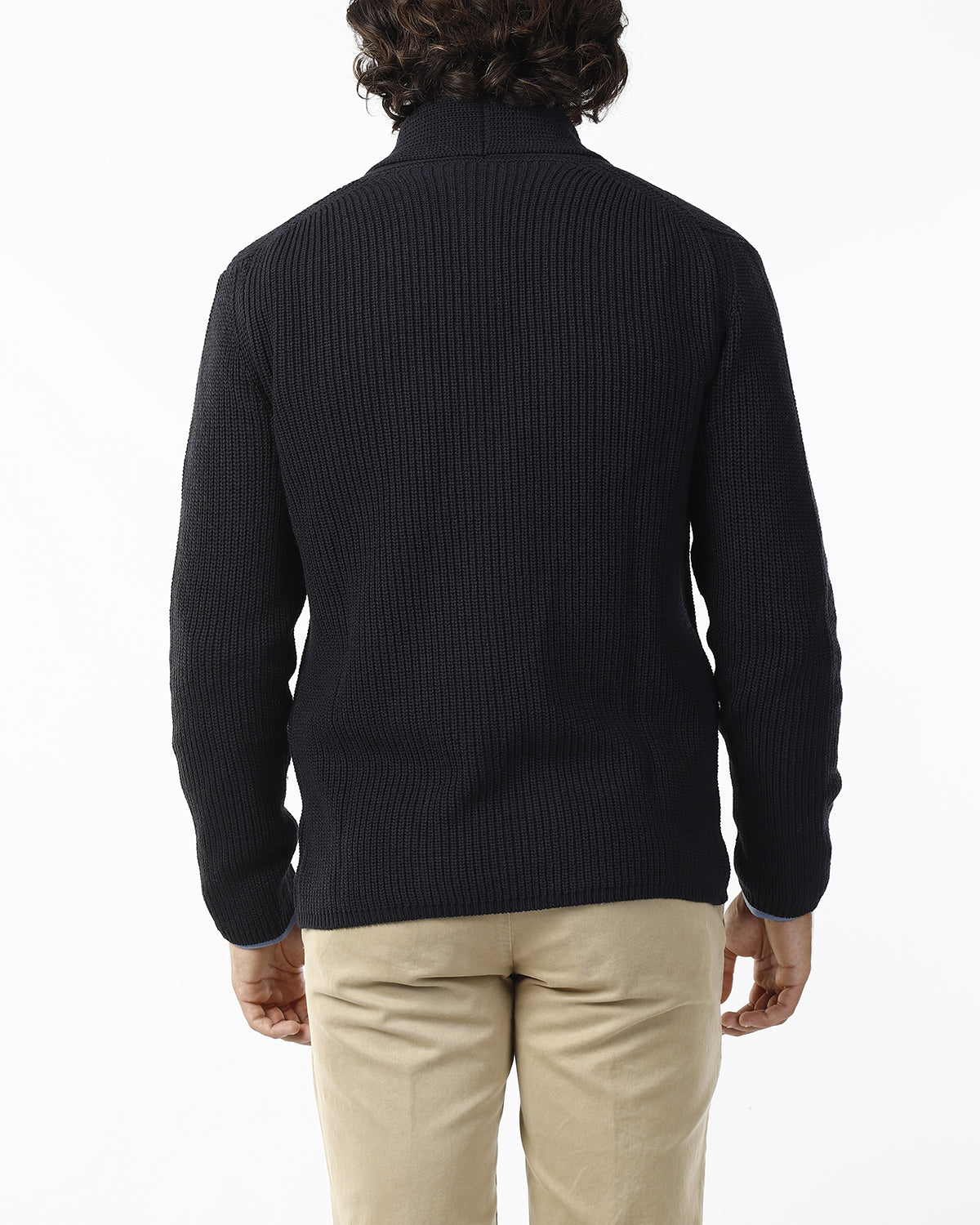 GIACCA DOPPIO PETTO IN MAGLIA_BLU