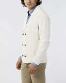 GIACCA DOPPIO PETTO IN MAGLIA_ECRU