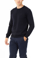 MAGLIONE GIROCOLLO MISTO CASHMERE RASATO_BLU