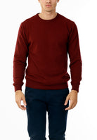 MAGLIONE GIROCOLLO MISTO CASHMERE RASATO_BORDEAUX