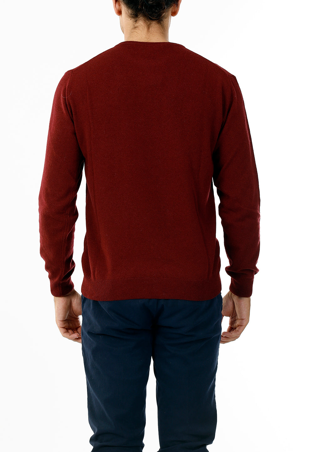 MAGLIONE GIROCOLLO MISTO CASHMERE RASATO_BORDEAUX