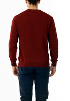 MAGLIONE GIROCOLLO MISTO CASHMERE RASATO_BORDEAUX
