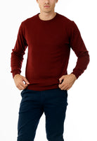 MAGLIONE GIROCOLLO MISTO CASHMERE RASATO_BORDEAUX