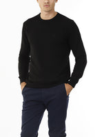 MAGLIONE GIROCOLLO MISTO CASHMERE RASATO_NERO
