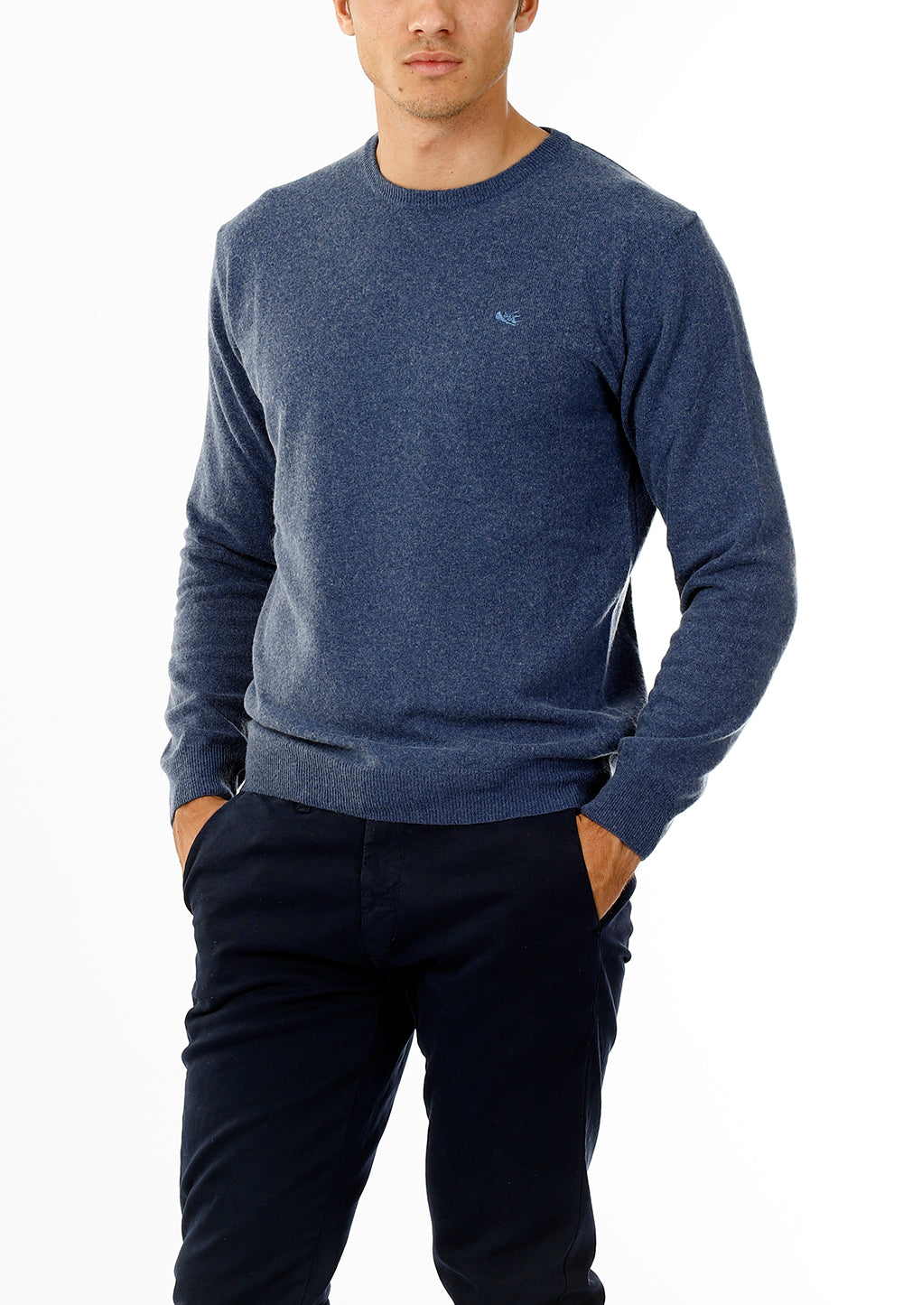 MAGLIONE GIROCOLLO MISTO CASHMERE RASATO_AVION