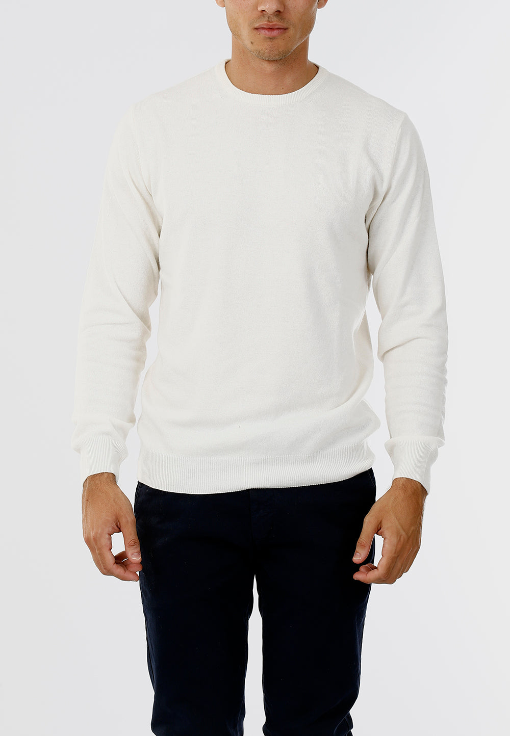 MAGLIONE GIROCOLLO MISTO CASHMERE RASATO_PANNA