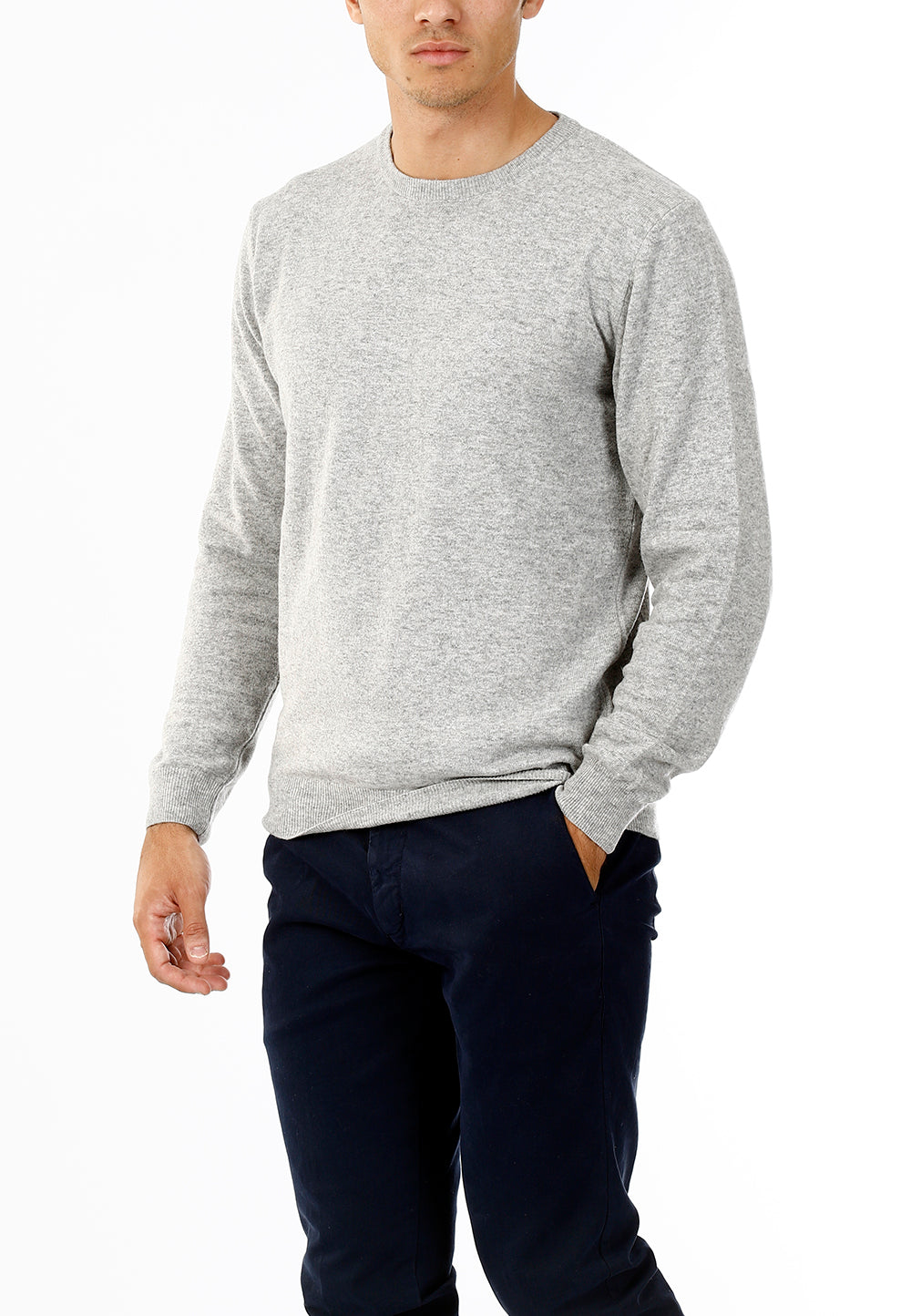 MAGLIONE GIROCOLLO MISTO CASHMERE RASATO_PERLA