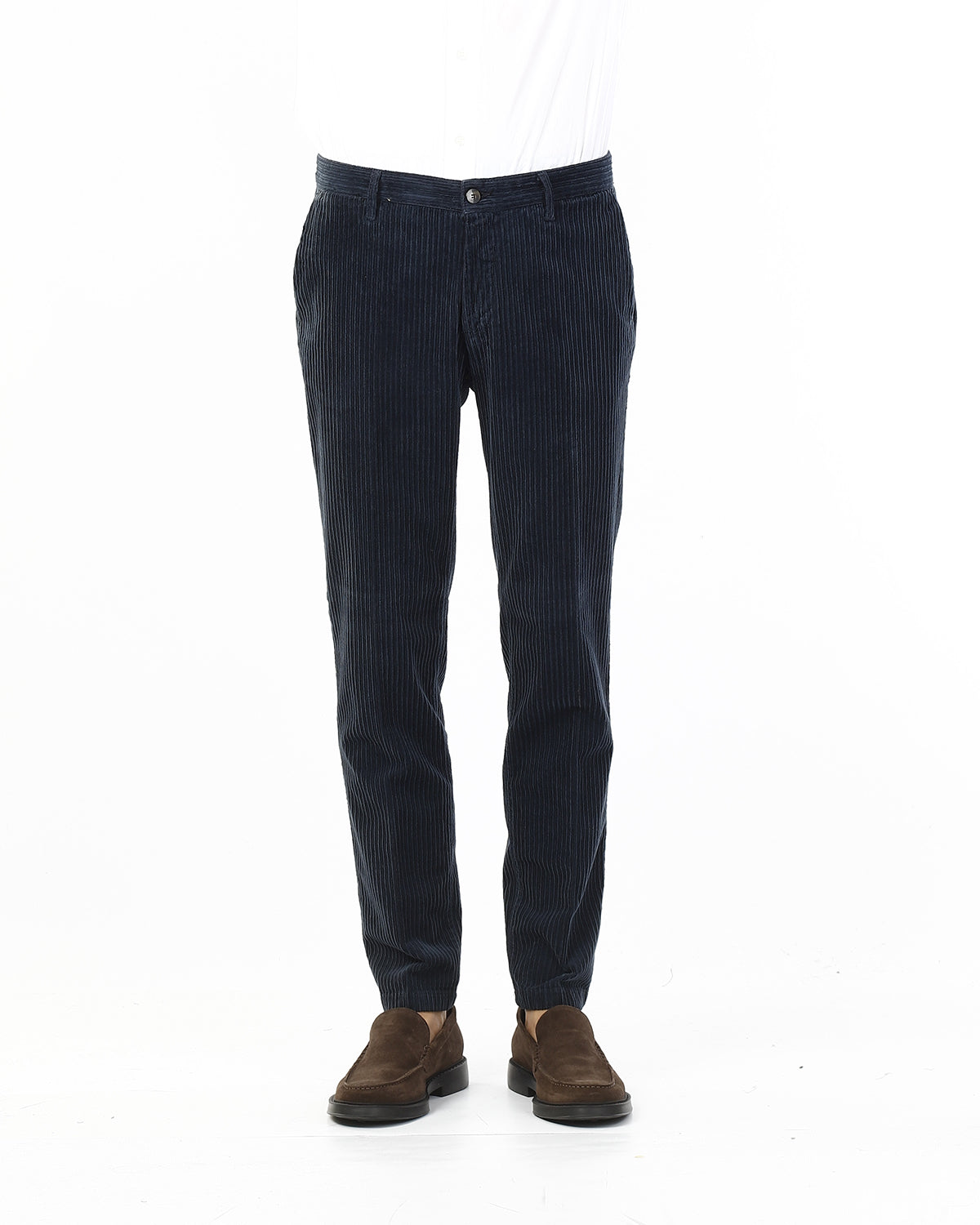 OLD RIVER PANTALONI VELLUTONE TASCA AMERICA SLIM_BLU