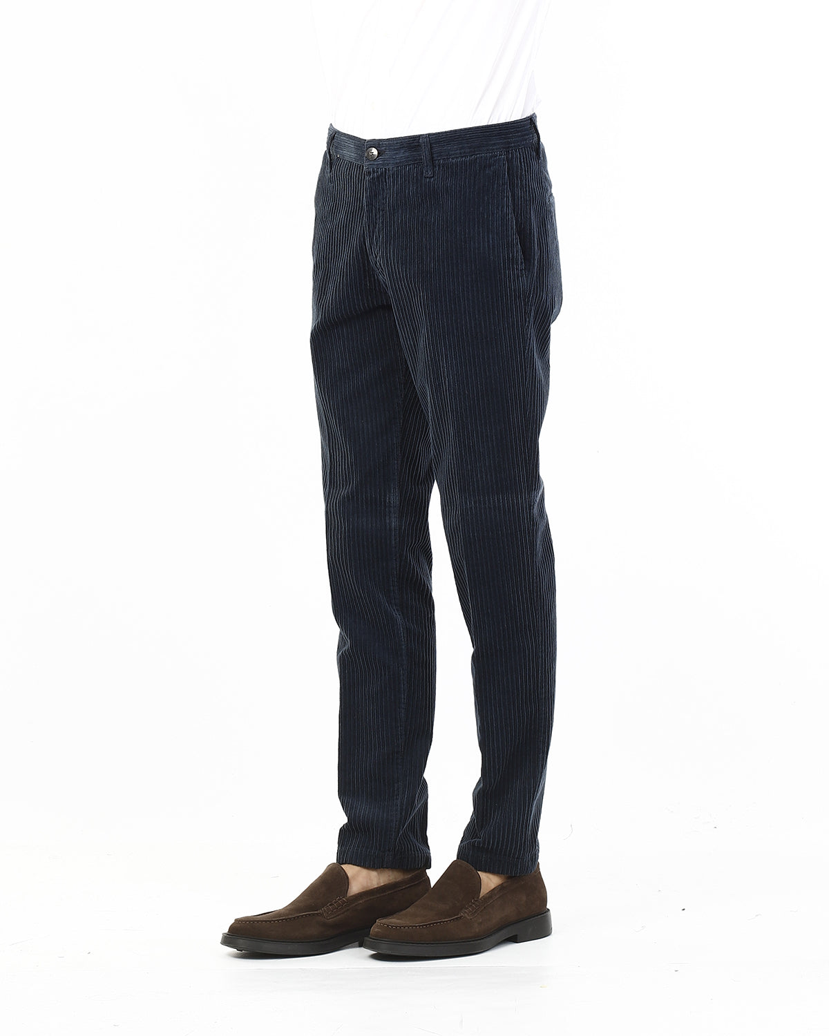 OLD RIVER PANTALONI VELLUTONE TASCA AMERICA SLIM_BLU