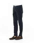 OLD RIVER PANTALONI VELLUTONE TASCA AMERICA SLIM_BLU