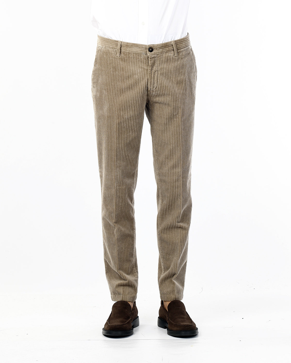 OLD RIVER PANTALONI VELLUTONE TASCA AMERICA SLIM_BEIGE