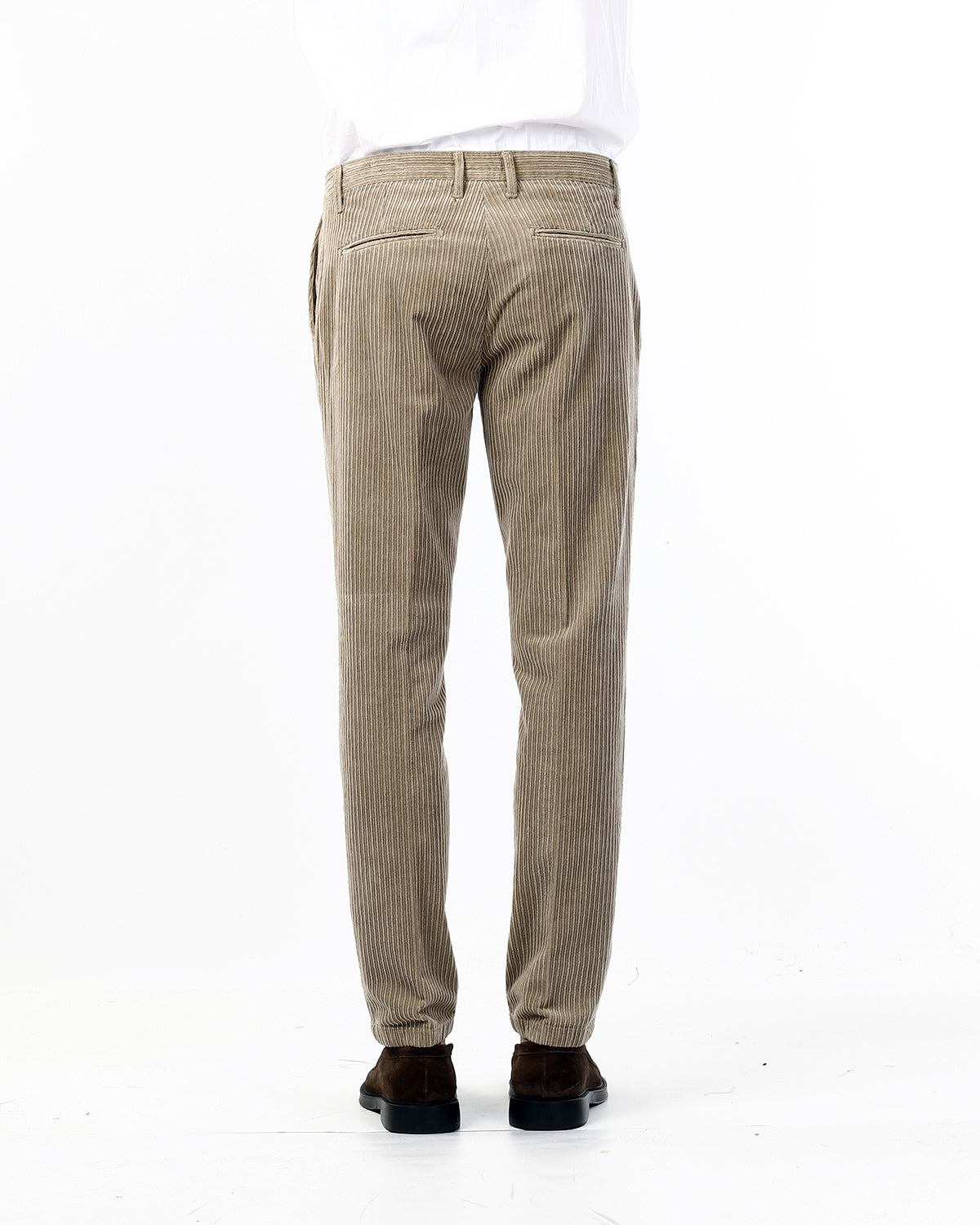 OLD RIVER PANTALONI VELLUTONE TASCA AMERICA SLIM_BEIGE