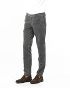 OLD RIVER PANTALONI VELLUTONE TASCA AMERICA SLIM_GRIGIO