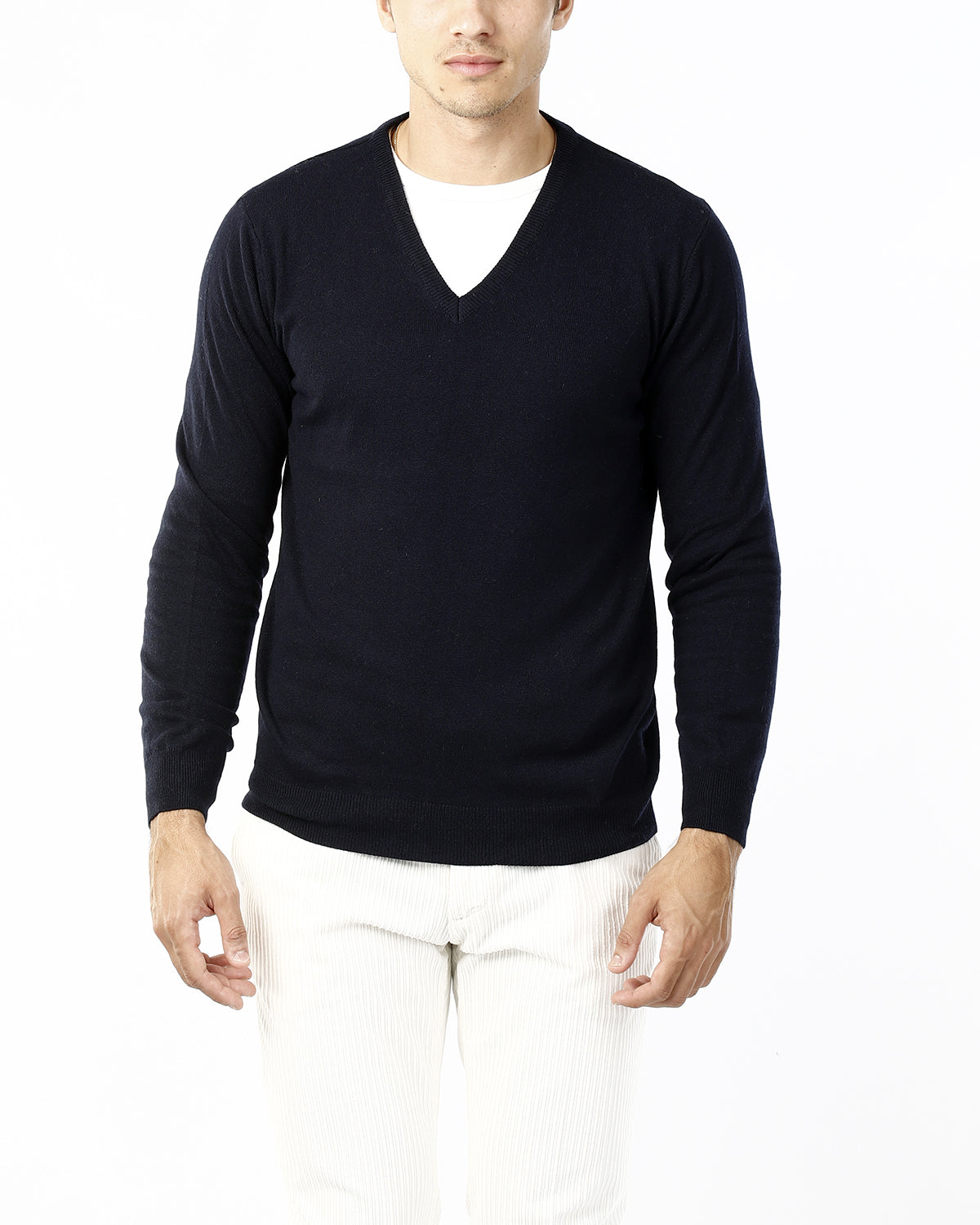 MAGLIONE RASATO SCOLLO V_BLU