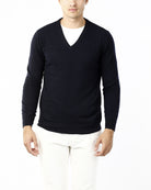 MAGLIONE RASATO SCOLLO V_BLU