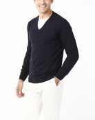 MAGLIONE RASATO SCOLLO V_BLU