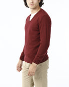 MAGLIONE RASATO SCOLLO V_BORDEAUX