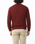 MAGLIONE RASATO SCOLLO V_BORDEAUX
