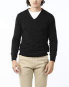 MAGLIONE RASATO SCOLLO V_NERO