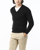 MAGLIONE RASATO SCOLLO V_NERO