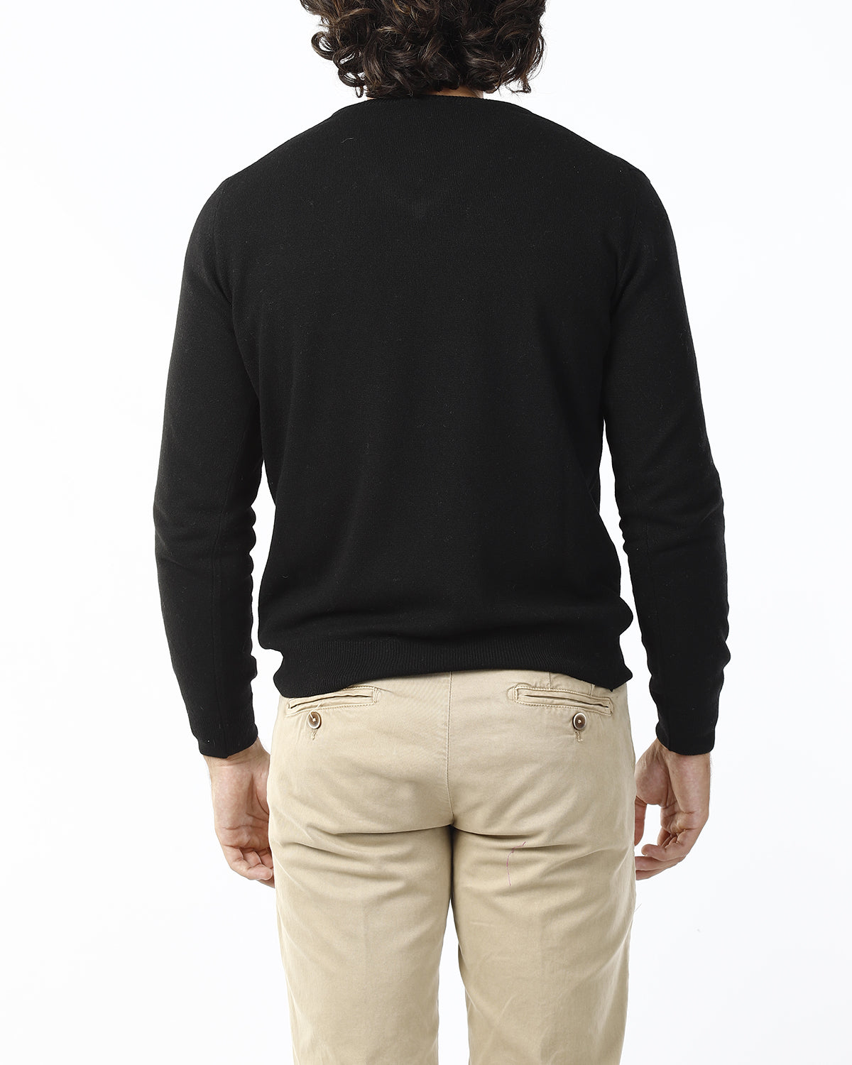 MAGLIONE RASATO SCOLLO V_NERO