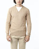 MAGLIONE RASATO SCOLLO V_CAMMELLO
