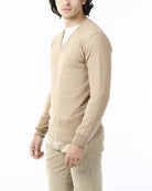 MAGLIONE RASATO SCOLLO V_CAMMELLO