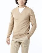 MAGLIONE RASATO SCOLLO V_CAMMELLO