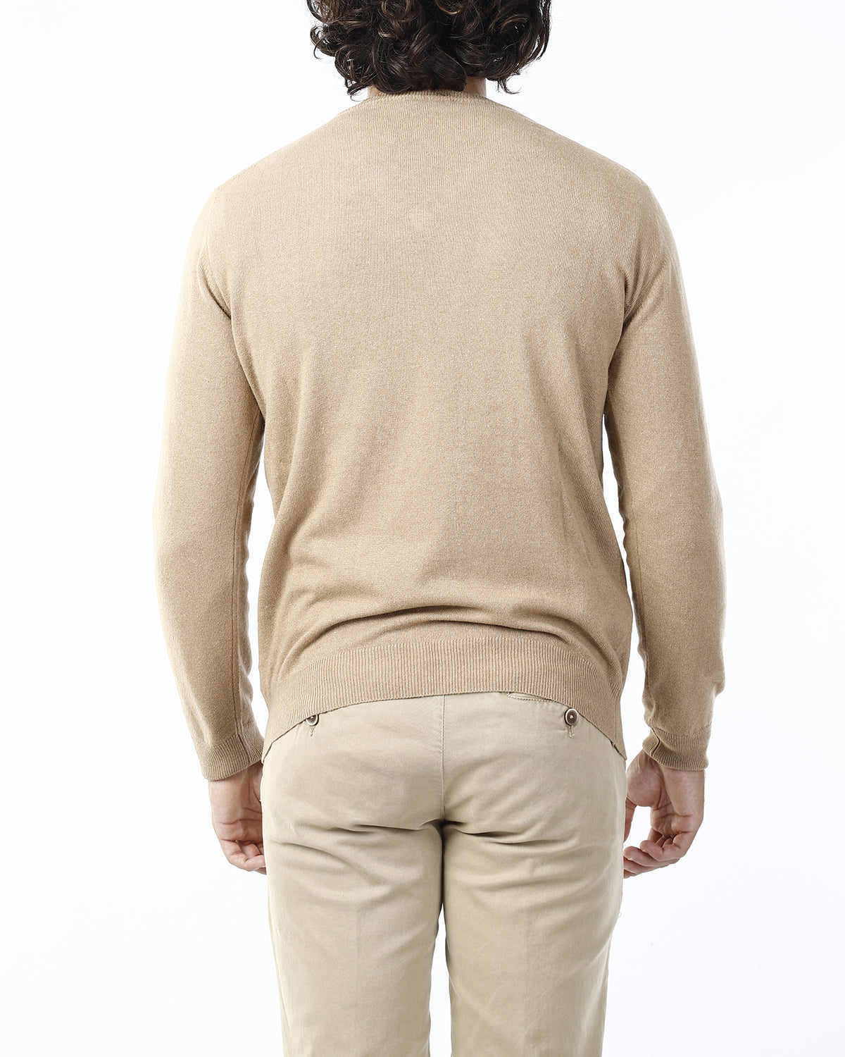 MAGLIONE RASATO SCOLLO V_CAMMELLO