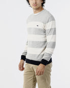 OLD RIVER MAGLIONE GIROCOLLO CON RIGA IN CONTRASTO_BLU