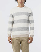 OLD RIVER MAGLIONE GIROCOLLO CON RIGA IN CONTRASTO_BEIGE