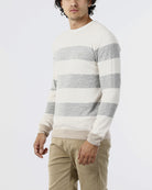 OLD RIVER MAGLIONE GIROCOLLO CON RIGA IN CONTRASTO_BEIGE