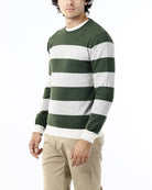 OLD RIVER MAGLIONE GIROCOLLO CON RIGA IN CONTRASTO_SAND