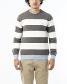 OLD RIVER MAGLIONE GIROCOLLO CON RIGA IN CONTRASTO_ZUCCHERO