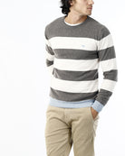 OLD RIVER MAGLIONE GIROCOLLO CON RIGA IN CONTRASTO_ZUCCHERO