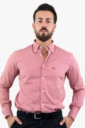 CAMICIA HELIOS A RIGHE ROSSE