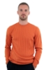 MAGLIONE DI COTONE A TRECCE ARANCIONE