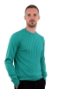 MAGLIONE DI COTONE A TRECCE VERDE ACQUA