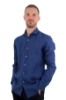 CAMICIA DI LINO CON COLLO CLASSICO BLU