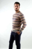 MAGLIONE GLAUCO A RIGHE BEIGE