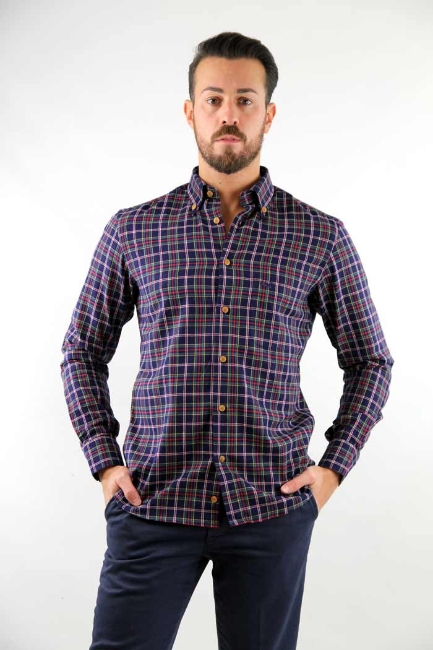 CAMICIA KAMI A QUADRETTI BLU