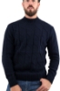 MAGLIONE LUPETTO A TRECCE JAMES BLU