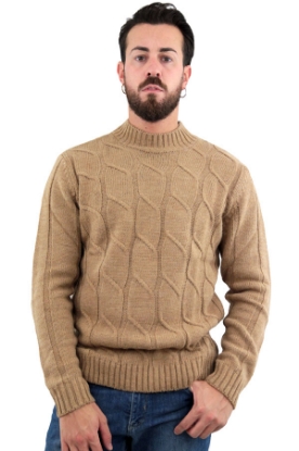 MAGLIONE LUPETTO A TRECCE JAMES BEIGE