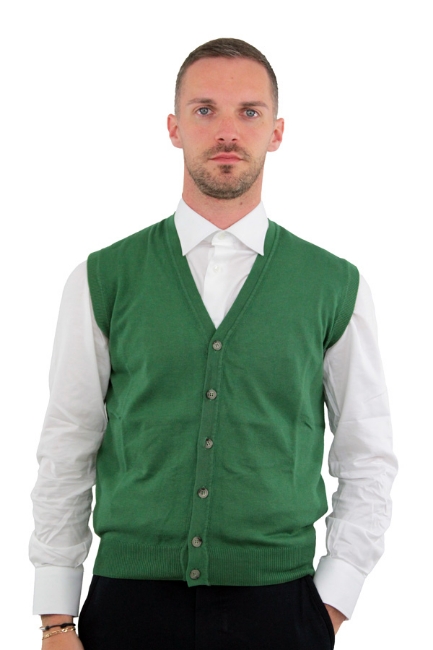 GILET CON BOTTONI VERDE