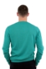 MAGLIONE DI COTONE A TRECCE VERDE ACQUA