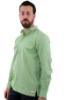 OL POLO CAMICIA DI LINO VERDE